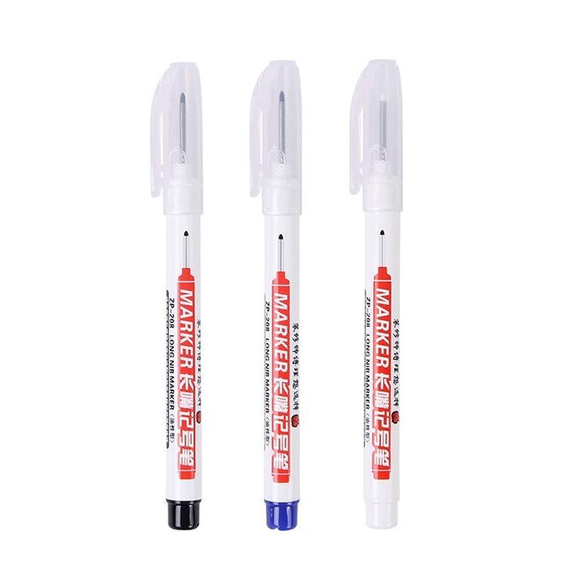 1/3Pcs White 20mm Deep Hole Long Nib Head Markers Pen Set for Metal Waterproof Bathroom Woodworking Decoration Multi-Purpose