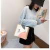 Canvas Bucket Tote Bag for Women, Minimalist Zipper Shoulder Handbag, Japanese Style Daily Commute Bag, Street Fashion Purse KTB