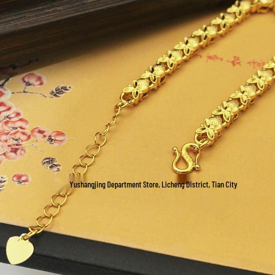 Korean Double-Sided Four-Leaf Clover Gold Bracelet for Women - Trendy, Sweet Fashion Jewelry