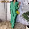 Women's Fashion Casual Long Sleeve V Neck Pants Suits