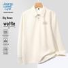 Men's JEANSWEST LIFE Dancing Bear Waffle Knit Long Sleeve Polo