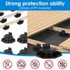 Set da 5 Piedini di Supporto per Deck Regolabili in Altezza Base di Supporto Rialzo Deck Base Rialzo Pavimento in Plastica Supporto Robusto Rialzo Pavimento