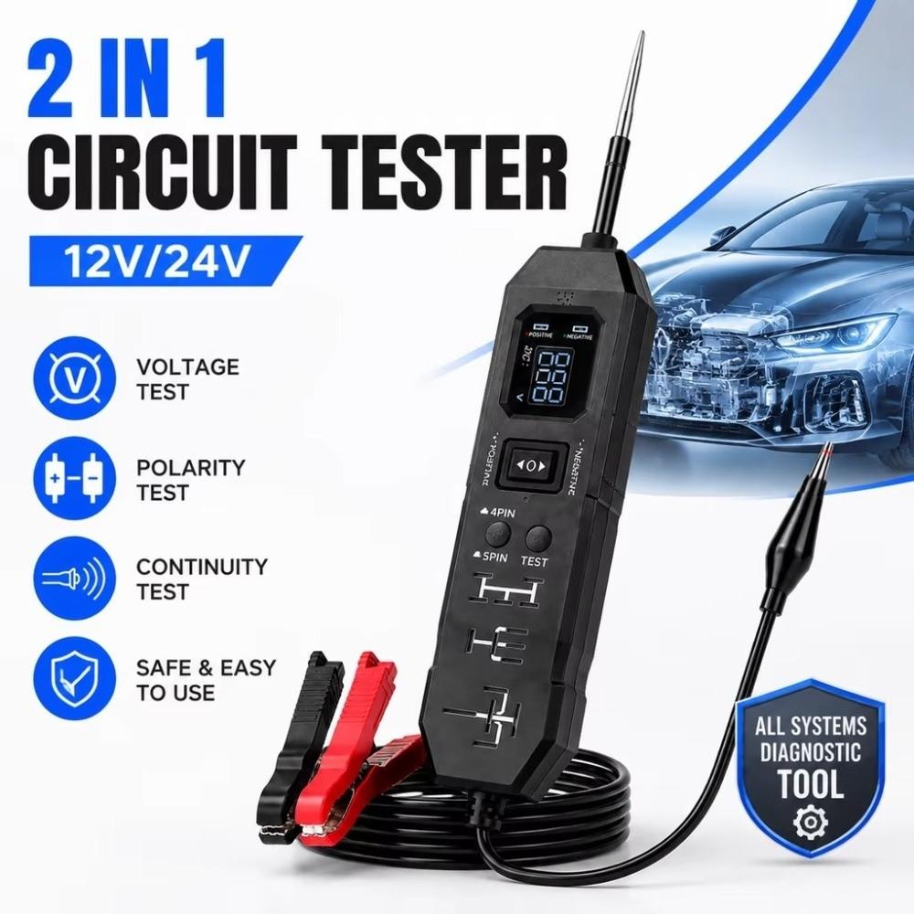 LED Digital Display Circuit Tester 3.5-36V Power Probe Portable Auto Test Pen Automotive Repair