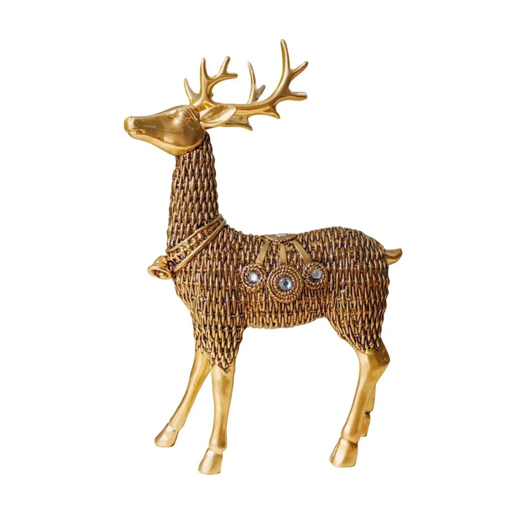 Reindeer Figurines Resin Deer Statues Nordic Miniature Deer Sculptures, Ornaments for Bedroom, Office Tabletop Cabinet Decor
