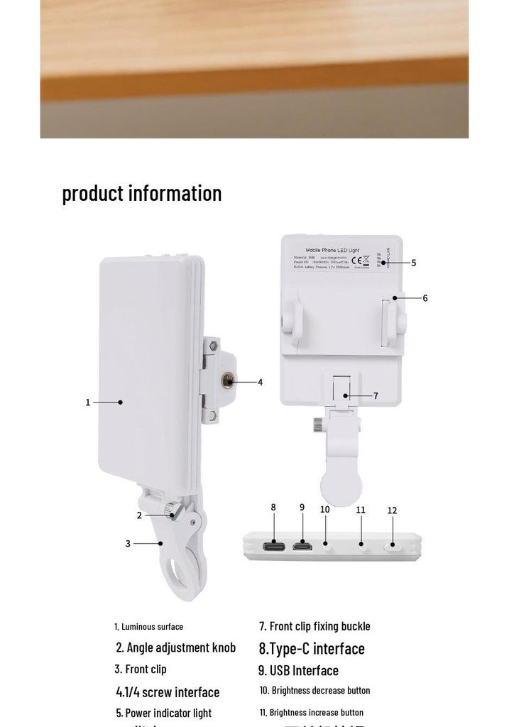 VL60 Compact Cross-Border Mobile Photography Light for Tablets and Video Conferencing