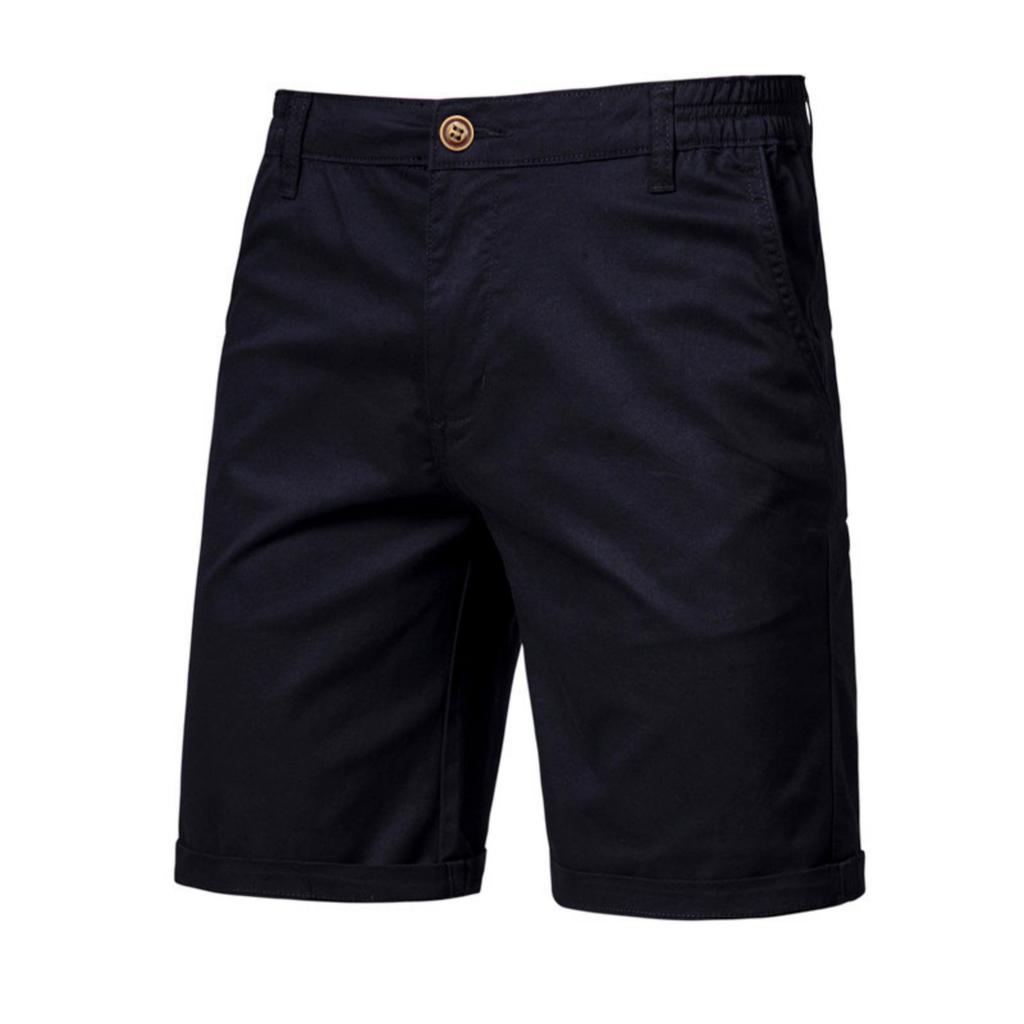 Men’s Casual Relaxed Fit Shorts with Elastic Waistband Five Pocket Design Breathable Stretch Fabric Knee Length for Everyday Wear