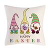 Happy Easter Cushion Cover Bunny Eggs Printed Pillow Cover Easter Rabbit Printed Pillowcase Home Decorative Throw Pillow Case