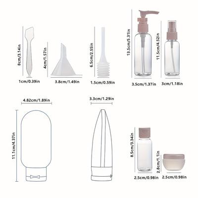 11 Piece Travel Bottle Set, Travel Toiletries Container, Reusable Travel Toiletries. Zwq