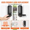 Mechanical Keyless Entry Door Lock, 14 Digit Keypad, Double-sided Embedded Outdoor Gate Door Locks Set with Keypad and Handle, Water-proof Zinc Alloy,