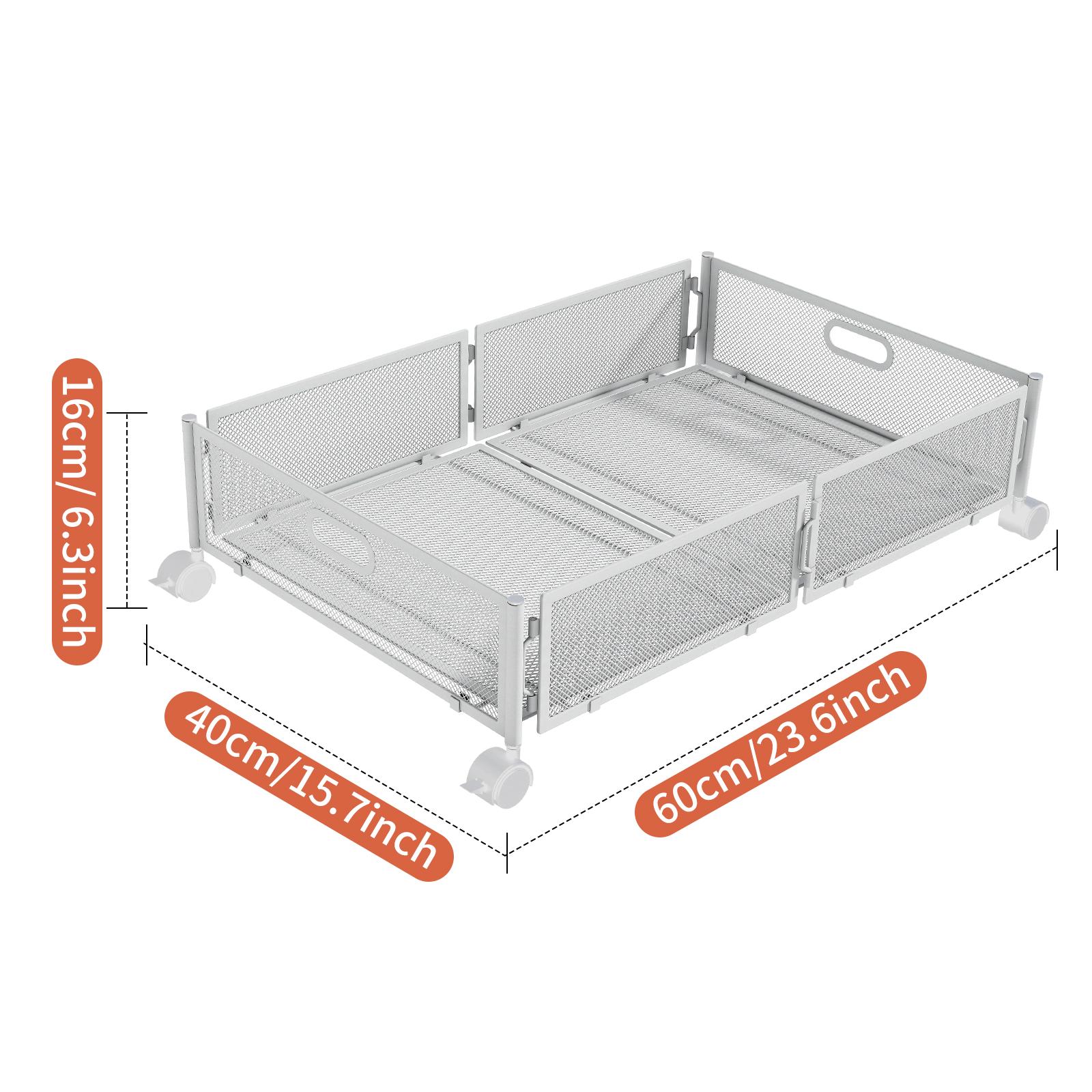 Foldable Under Bed Storage Basket with