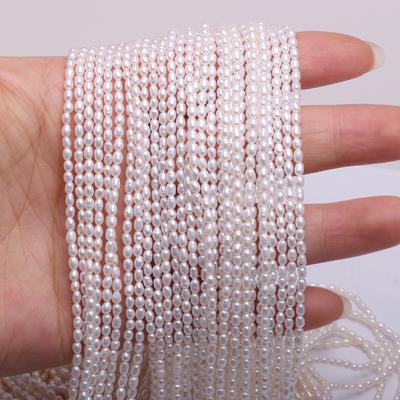 Natural Freshwater Pearl Rice-shaped Loose Beads Charms for Necklace Anklet Bracelet Sewing Craft Jewelry Accessory Making
