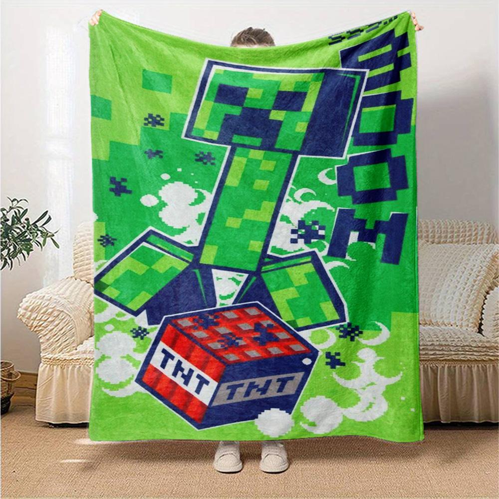 Minecraft Blanket Comfortable Suitable For Seaside Livingroom Office For All Occasions Playful Design Perfect Gift For Relatives And Friends