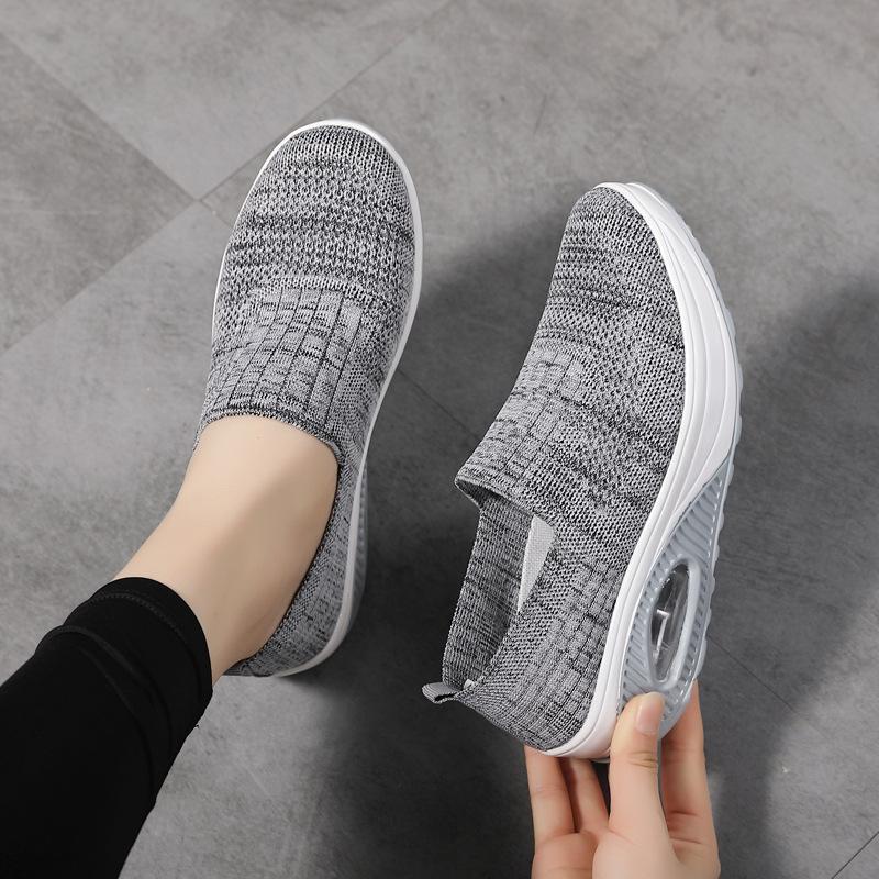 Kadınlar İçin Nefes Alabilen Örgü Spor Ayakkabılar, Rahat Giyilebilir Outdoor Ayakkabılar, Rahat Alçak Topuklu Ayakkabılar büyük beden
