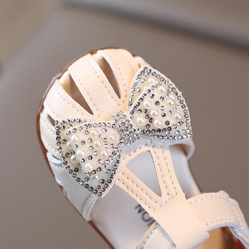 Girls' Princess Bow Knot Sandals: Soft Sole, Non-Slip Baby Shoes for 0-3 Years