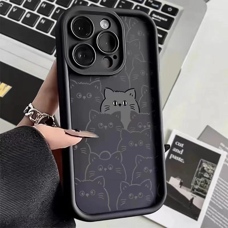 Funny Cats Graffiti Dog Case For iPhone 11 Case iPhone 15 17 16 Pro Max Cases iPhone 14 13 12 Pro Max XR X XS 16e 7 8 Plus Cover