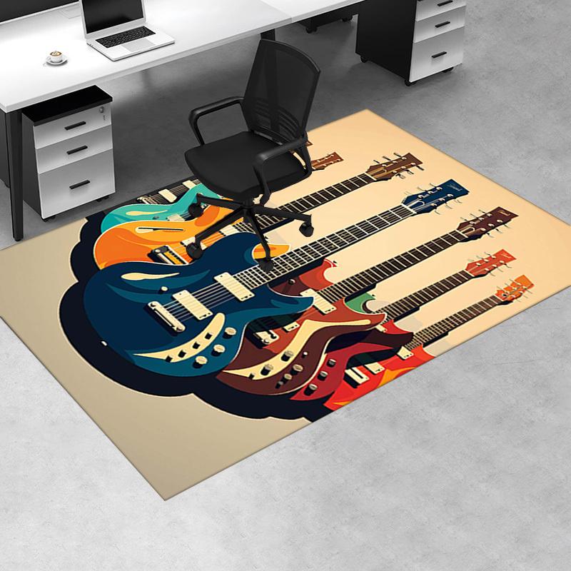 1pc. Colorful Guitar Patterned Rug for Home Decor, Office Carpet, Chair Mat, Outdoor Rug Gift