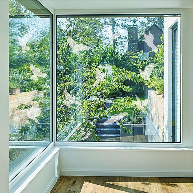 White Removable Window Stickers Electrostatic Glass Decorative Stickers Warning Crash Bird Sticker Anticollision