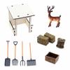 Miniature Stable with Deer Rustic Diorama Barn Long-Lasting for Collectors