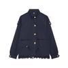 2026 Womens Streetwear Lace Patchwork Stand Collar Cargo Jacket W04 8228