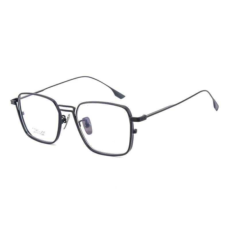 

Brand Designer Titanium Retro Square Glasses Men Optical Prescription Eyeglasses Ultra-light Business Anti Blue Light Anti Frame No Lens чорний
