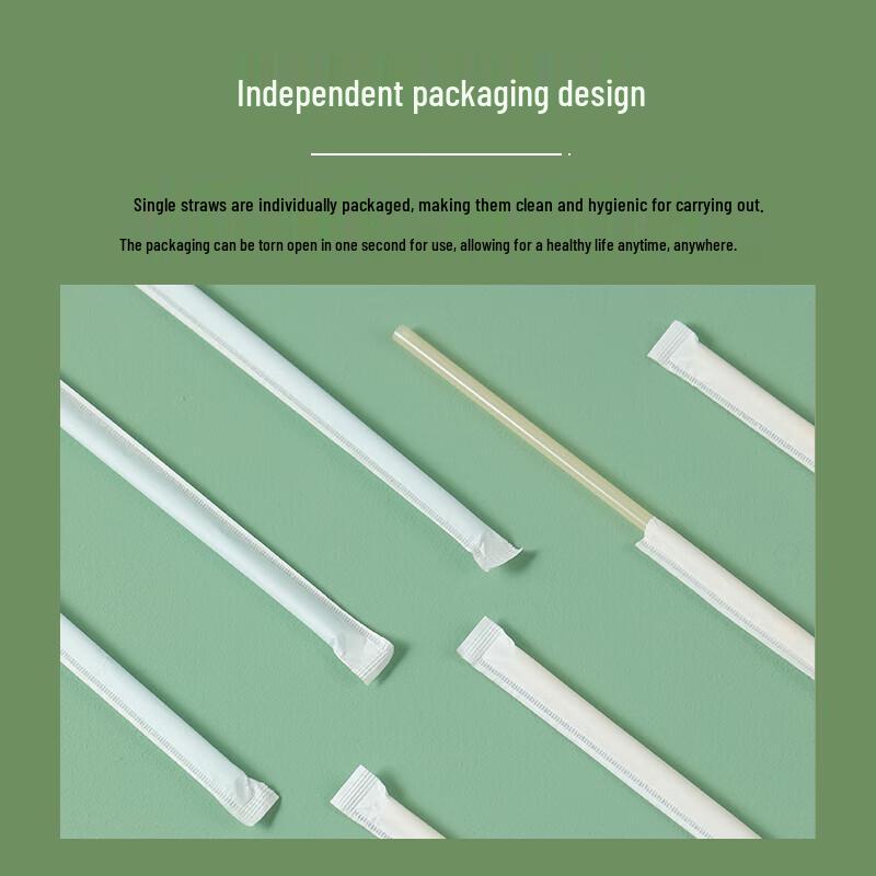 Chahua Individually Wrapped Thin Plastic Drinking Straws