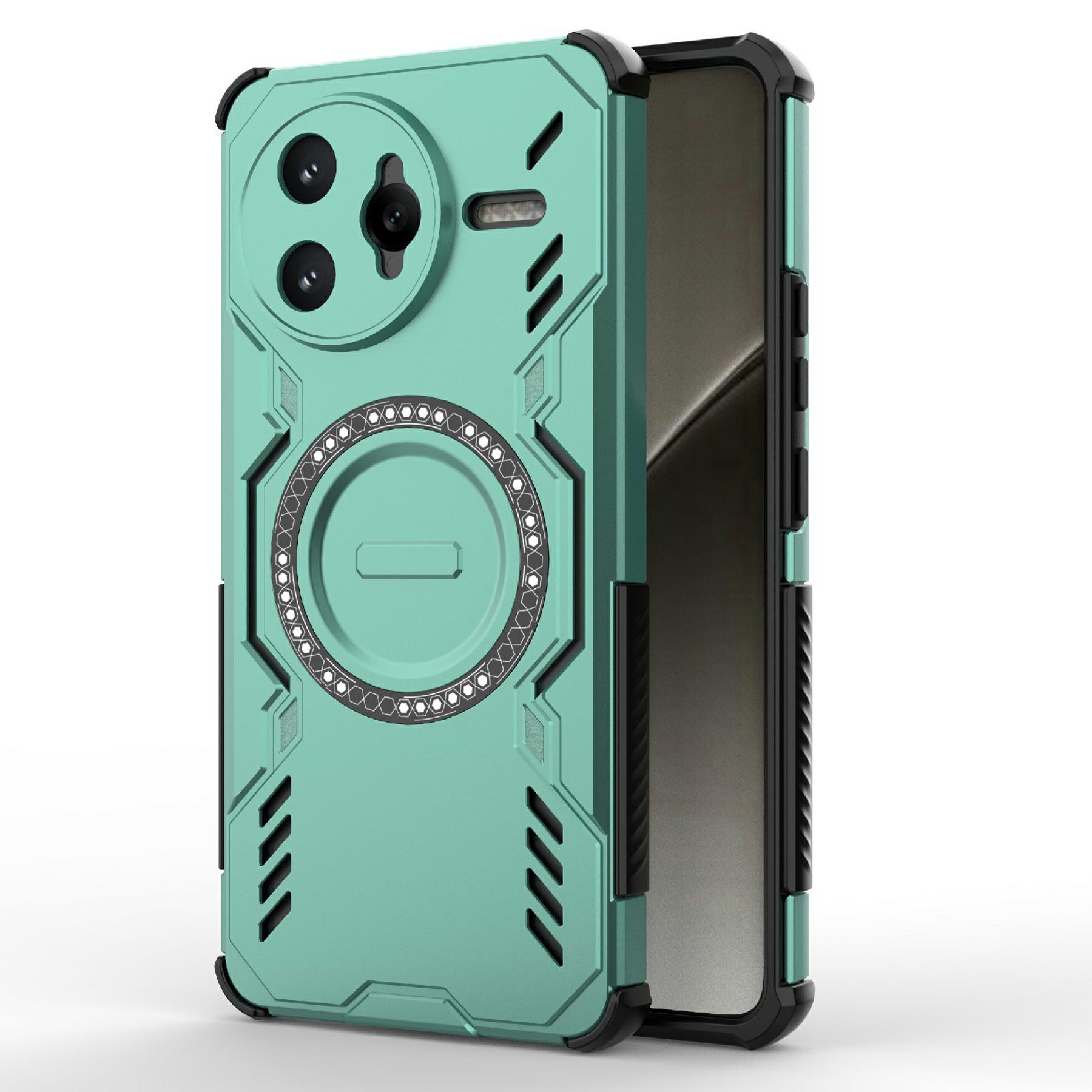 

For Xiaomi Redmi K80 Pro 5G/Poco F7 Ultra 5G Magnetic Case Butterfly Armor Hollow Heat Dissipation PC+TPU Phone Cover Red