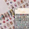 1pcs 5D Bronzing Shininy Flower Nail Art Stickers Pink Sakura Self-Adhesive Nail Decorations Decals Accessories