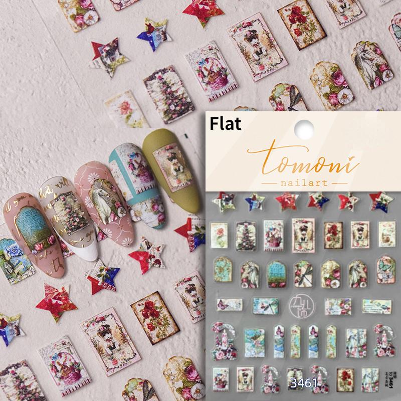 1pcs 5D Bronzing Shininy Flower Nail Art Stickers Pink Sakura Self-Adhesive Nail Decorations Decals Accessories