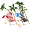 BESPORTBLE Ensemble Miniature de Plage 9 Pièces: Maison de Poupée Diorama, Palmier, Parasol, Chaise Longue, Terrarium, Décorations en Résine, Été, Plage, Fournitures de Loisirs Créatifs