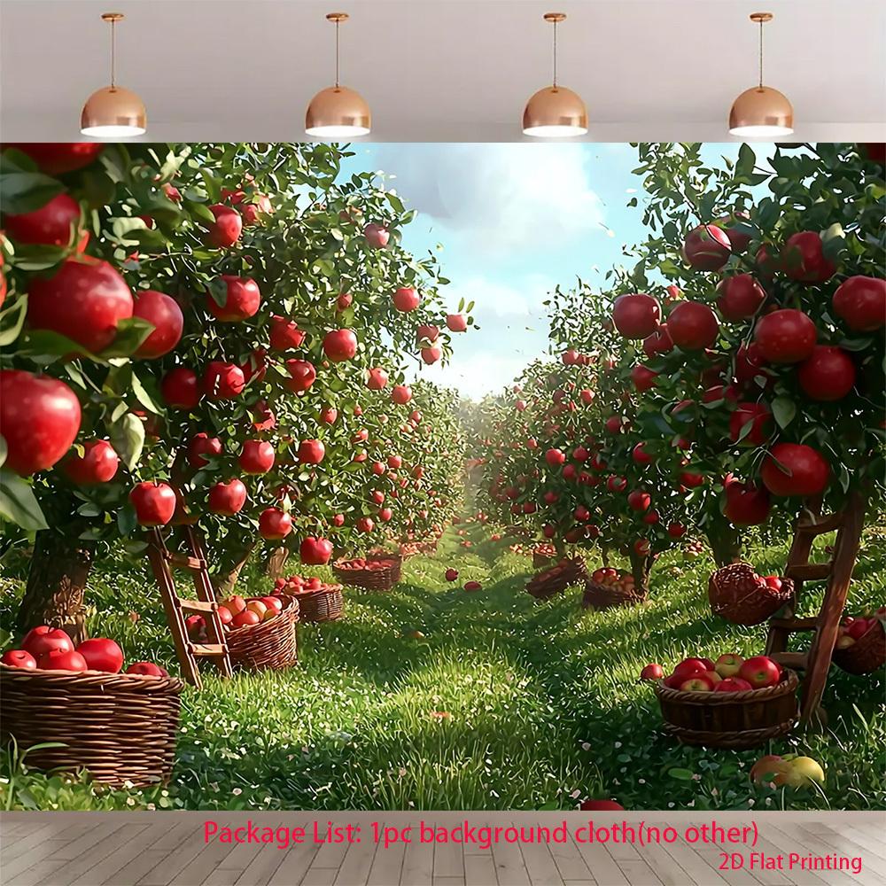 2D-Ebene 1 Stück Apfelernte Obstgarten Herbst Hintergrund Thema geeignet für Innen- und Außenbereich Hintergrundstoff