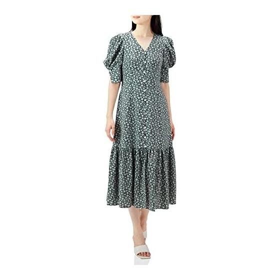 [Sneider] Sustaina Puff Slim Print Dress SWFO224092 Women s
