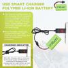 2PCS 3.7V 1600mAh Li-ion Battery with SM-2P Plug and USB Charging Cable for 9962 8837 Remote Control Toy Cars, RC Remote Control Vehicles,