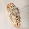 Women's Watch Rhinestone Decorative Leaf Bracelet Quartz Wristwatch