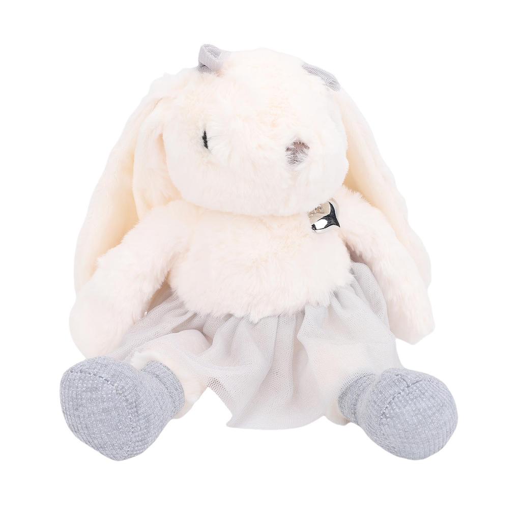 Rabbit Princess Plush Toy Handmade Long Ear Elegant Bunny Plush Doll for Little Girls Gray