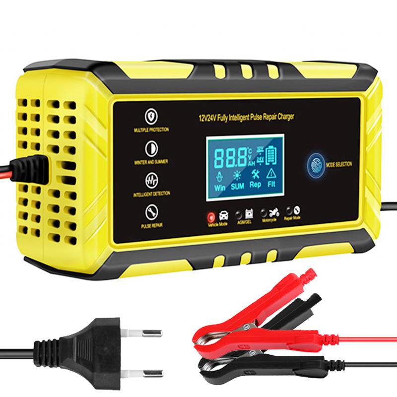 Fully Automatic Car Battery Charger 12V-24V 8A 6A Pulse Repair LCD Battery Charge for Car Lead Acid Battery Agm Gel Wet