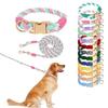 Macaron Pet Collar & Leash Set,Versatile High Quality Heavy Duty Strong Dog Leash with Exquisite Metal Fasteners Pet Accessories