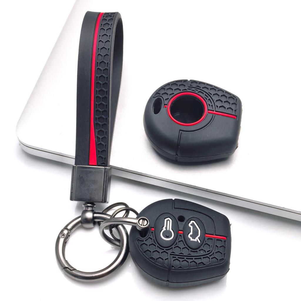 Housse de clé pour VW Polo Golf Passat Jetta Octavia Bora Sharan Leon avec porte-clés Protection anti-rayures Protection antichoc Texture douce pour la prise en main