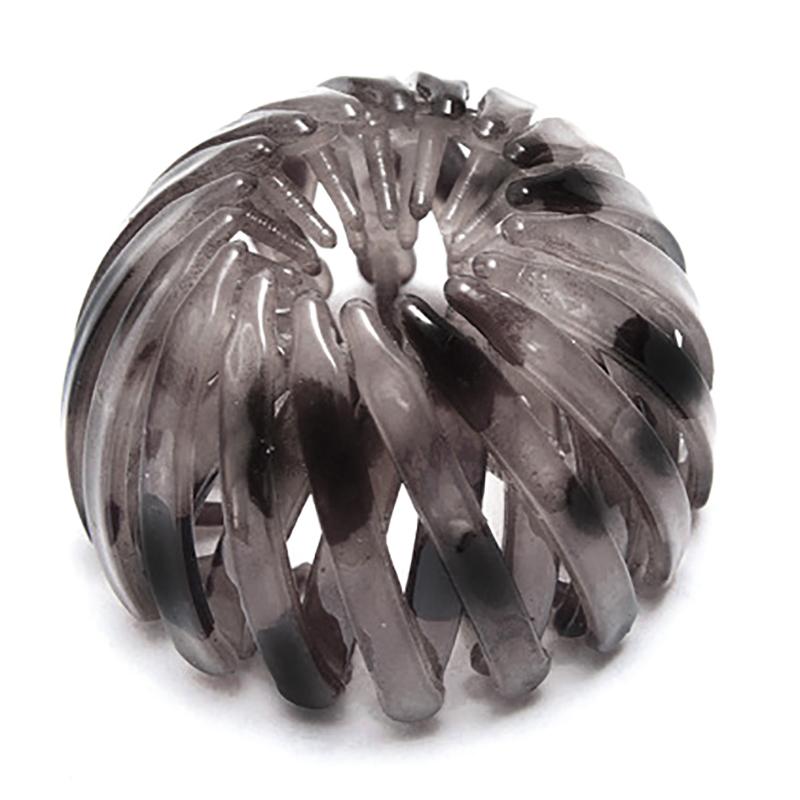 Pince à cheveux chignon en forme de nid d'oiseau en plastique extensible vintage géométrique pour faire des chignons, pinces à cheveux, support queue de cheval pour filles