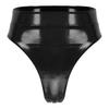Women's Thong Wet Look Patent Leather Rave Bottoms Shiny High Waisted Panties for Festival Clubwear Dancing