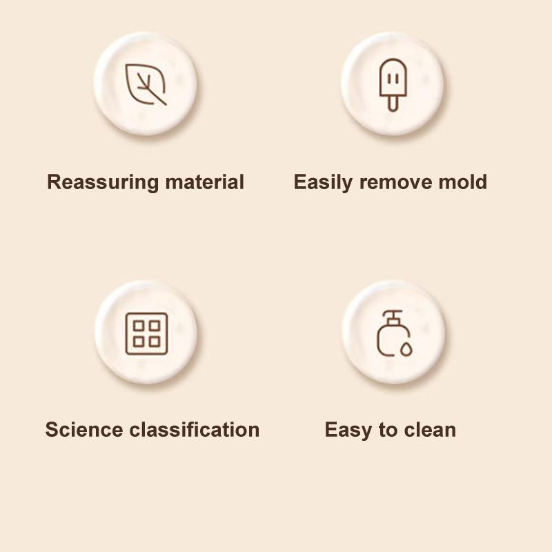 Fryseboks 4 rom Iskremform Matkvalitet Tegneserieform Isgitterlagerboks Gjenbrukbare Runde Ispinnformer Is DIY