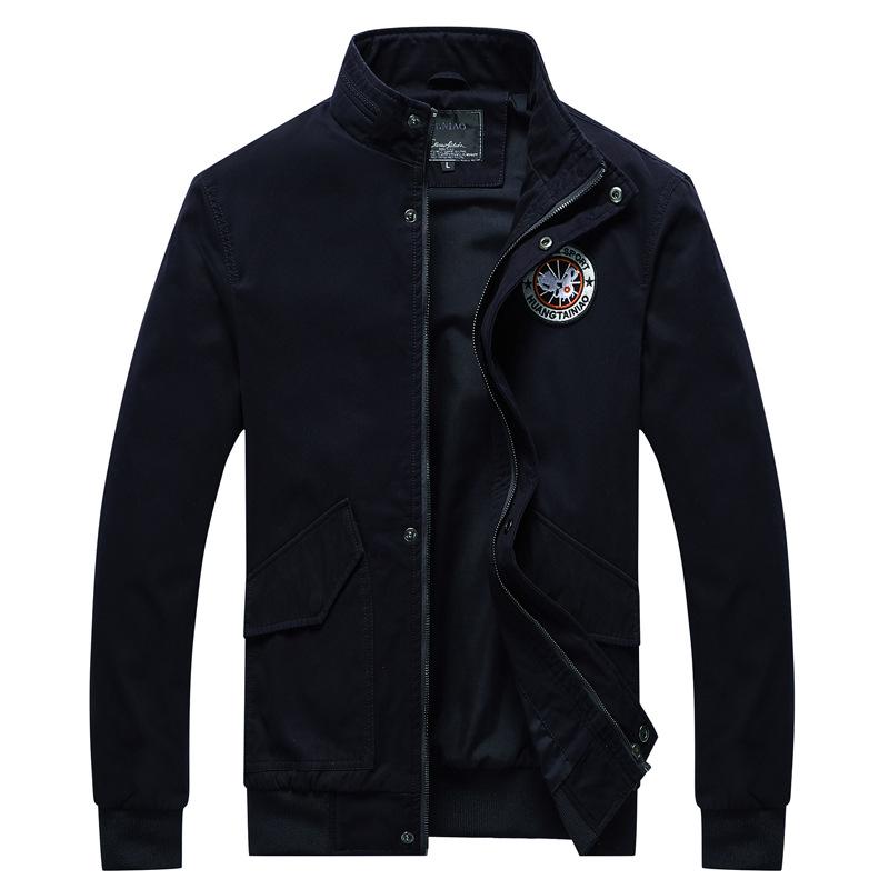 

Мужская куртка Осень и Зима Куртка-авиатор Рабочая куртка Воротник-стойка Повседневная Тонкая Мужская куртка XXXXL