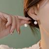 Exquisite Korean Style 999 Pure Silver Pearl Dangle Earrings for Women - Niche Design, High-End Ear Jewelry