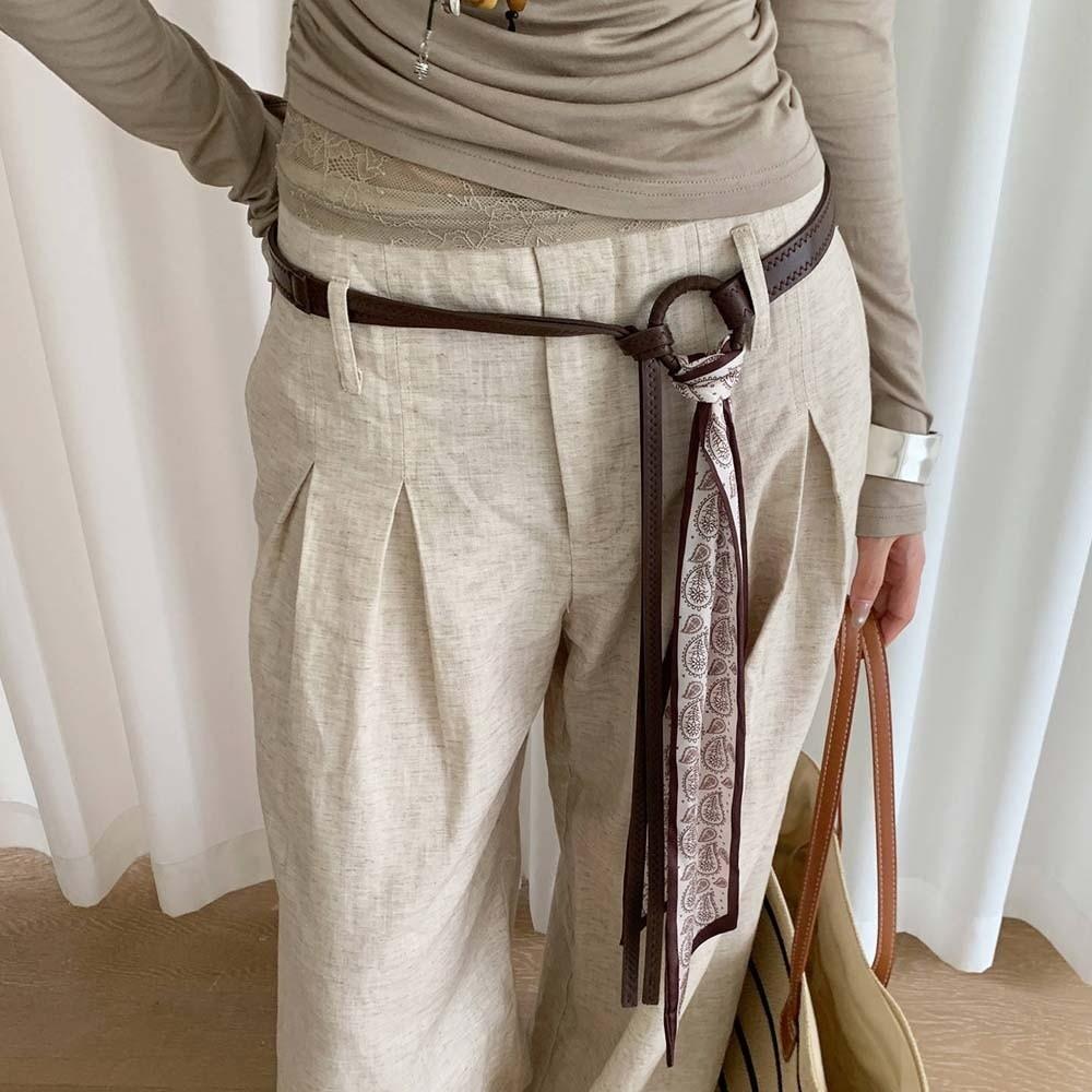 Adjustable Cashew Printed Belt Ethnic Style Silk Tie Design Belt Retro Jacquard Waistband Gift