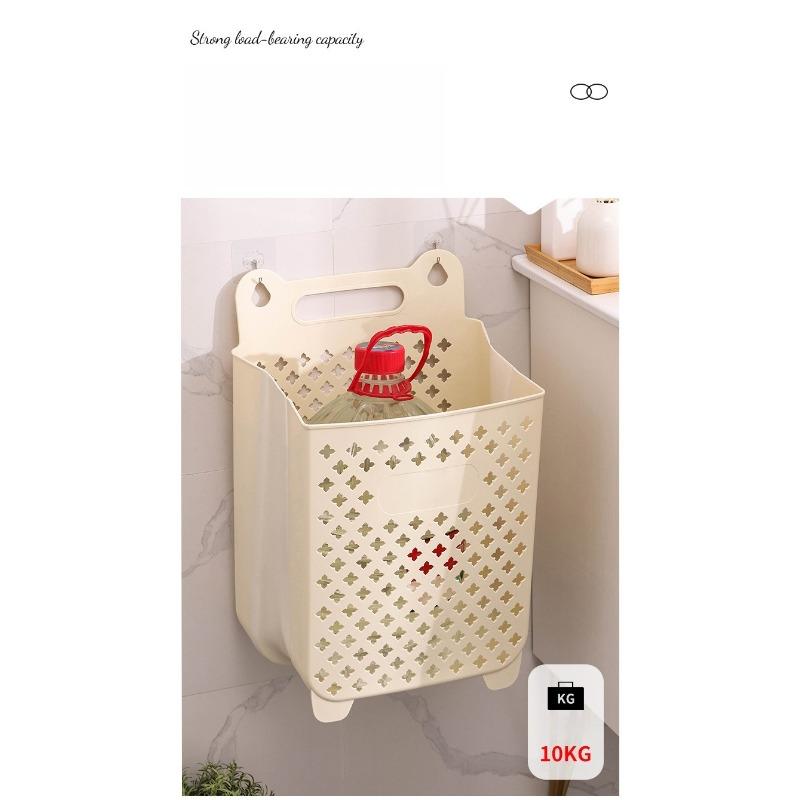 Foldable, Hollow, Breathable, Wall-mountable, No-drill Household Laundry Basket