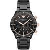 EMPORIO ARMANI Mario Ceramica Chronograph Black and Pink Men's Watch, AR70002, Gold. [Used]