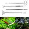 4-in-1 Aquatic  Plants Pruning  Tool  Set For Aquarium Long-handled Tweezers Scissors