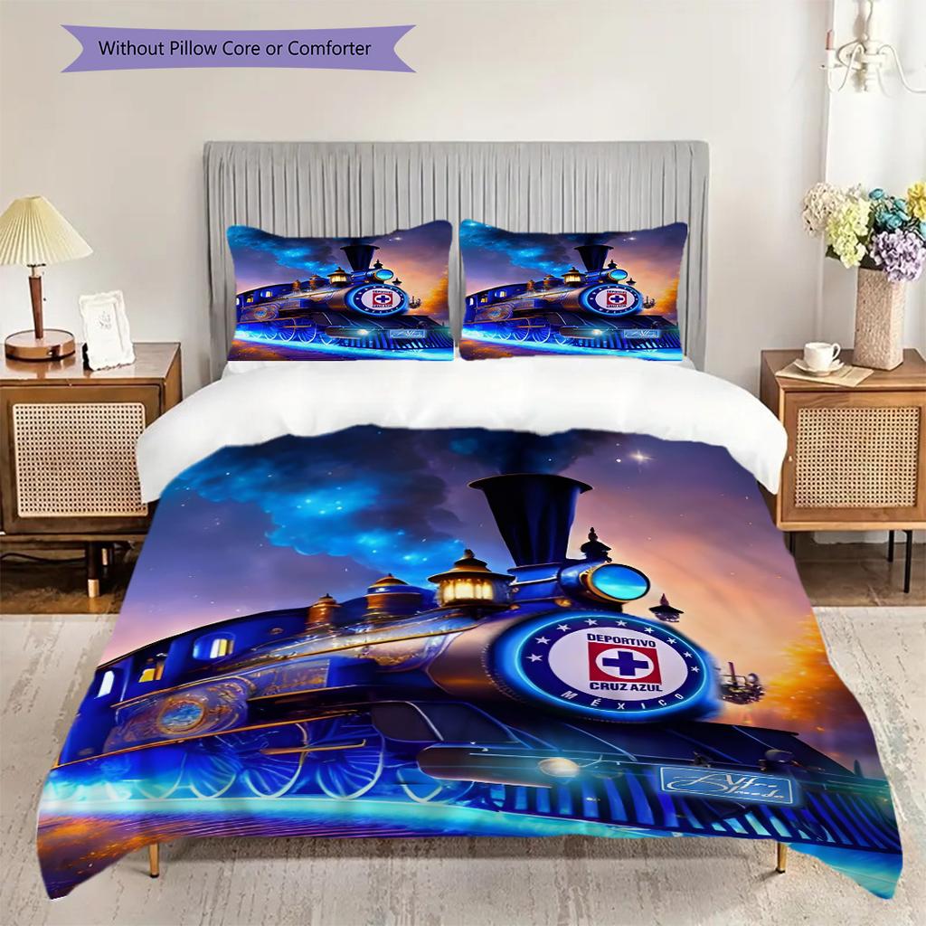 Cruz Azul Pattern Bedding Quilt Set Quilt Cover Pillowcase Home Decoration Birthday Gift (1 * duvet cover + 2 * pillowcase, without core)