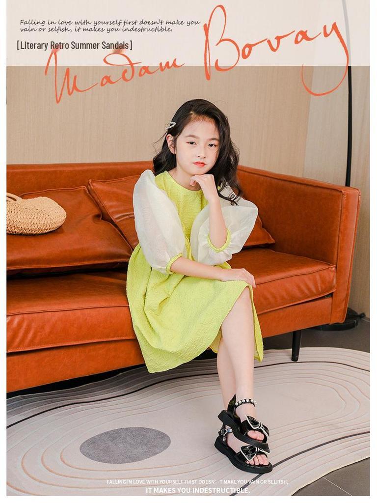 2025 Summer Soft Sole Korean Style Princess Sandals for Girls