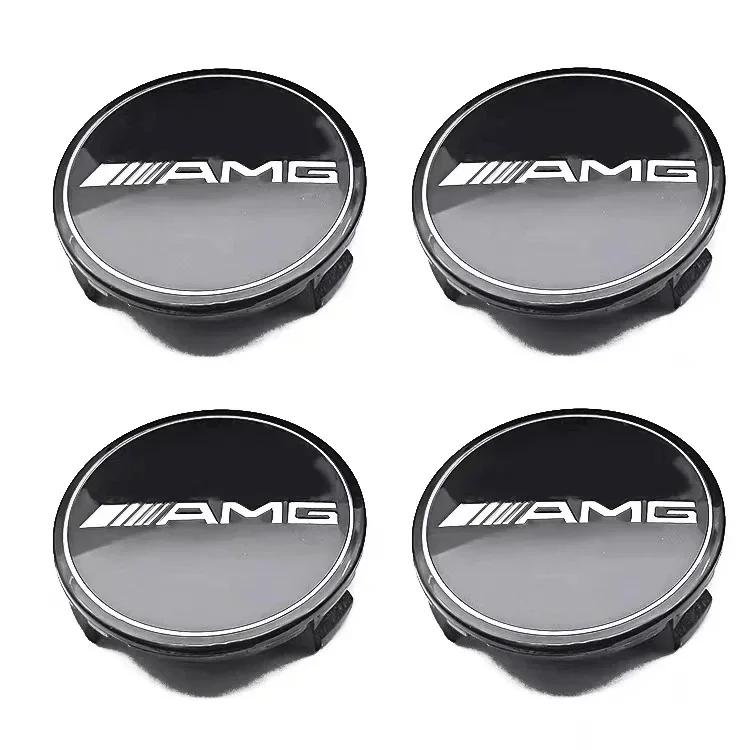 Hot Car Sticker 4PCS 75mm Car Wheel Center Cap Hub Covers Badge Accessories for Mercedes benz AMG C E S GLE CLC Class W204 W203
