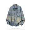 Camisa de Franela Oversize Unisex Manga Larga Cuadros Casual Estilo Universitario